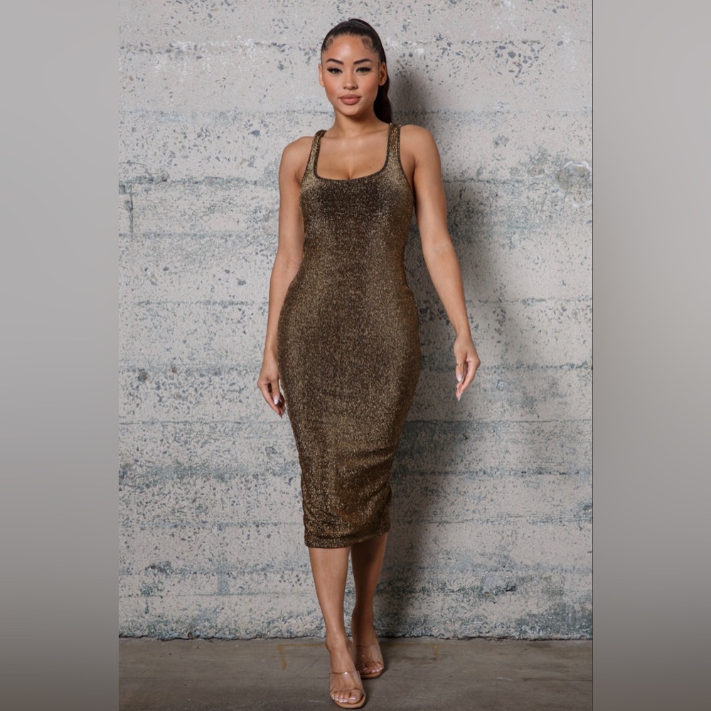 Signature Gold Midi Dress